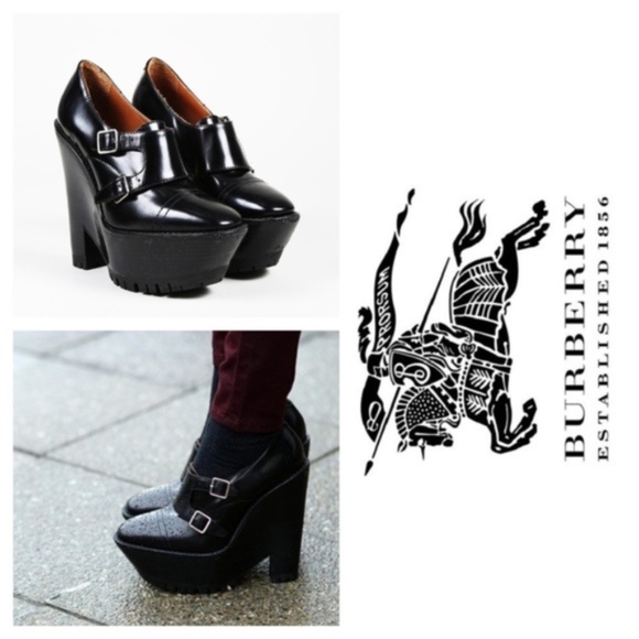 RARE Burberry Prorsum Creeper Monk Strap Wedges - Picture 1 of 6